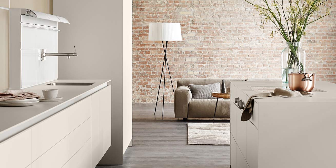 bulthaup b3 kitchen with island and panel wall